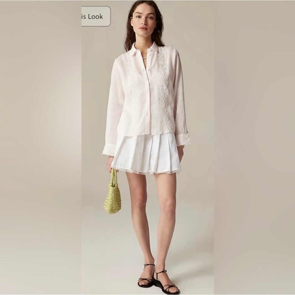 J.Crew Collection beaded button-up shirt in ramie - Picture 2 of 15